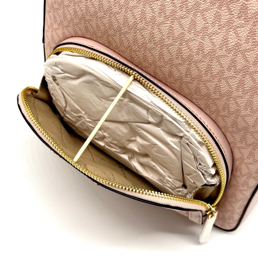 Michael Kors Jaycee Medium Signature Logo Backpack Powder Blush - Picture 11 of 12